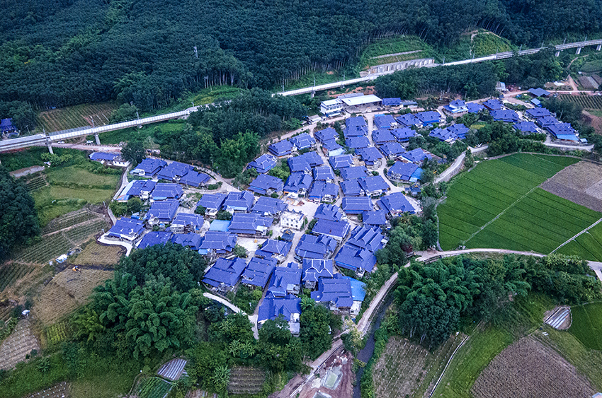 磨憨鎮(zhèn)曼莊村大龍哈小組現(xiàn)代化邊境幸福村新貌。人民網(wǎng)記者 符皓攝